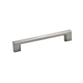 Brushed nickel modern square cabinet pull, 128mm center to center