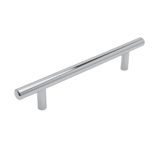 Chrome barbell cabinet pull, 96mm center to center