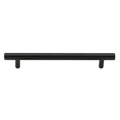 Matte black barbell cabinet pull, 96mm center to center
